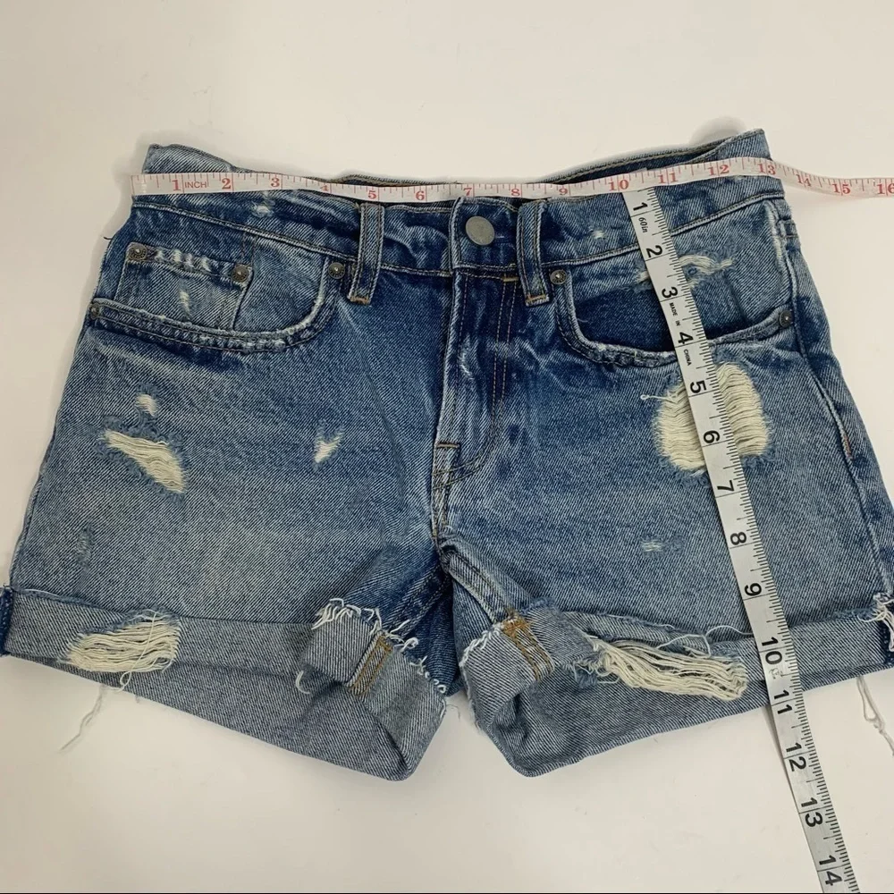 AllSaints Distressed Boyfriend Style Denim Shorts
